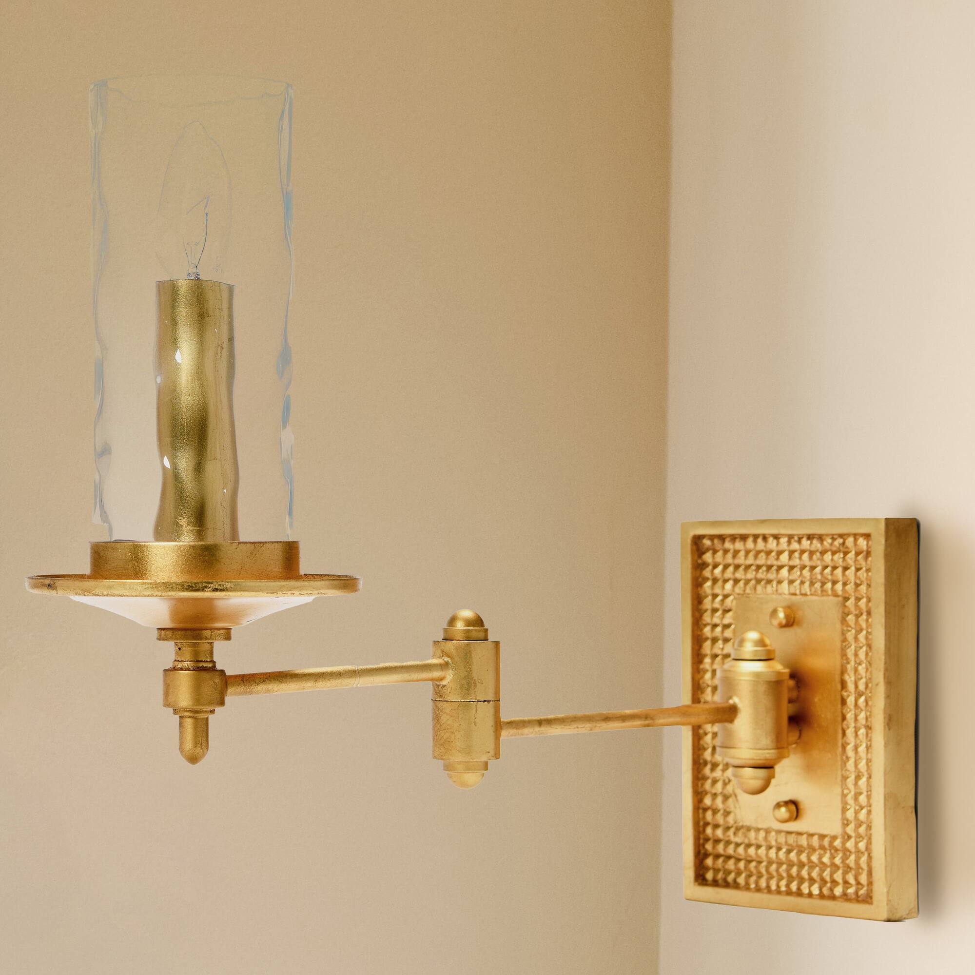 Hello Honey® 18" Gold Metal & Glass Wall Sconce